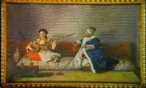 Portrait De Monsieur Levett Et Mademoiselle Glavani Assis   Sur Un Divan