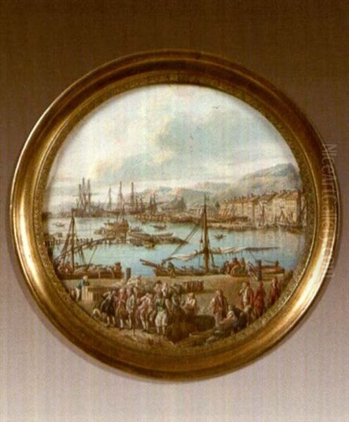 Le Port De Toulon Et Les Magasins, Animes De Personnages Et De Trois-mats - view 1