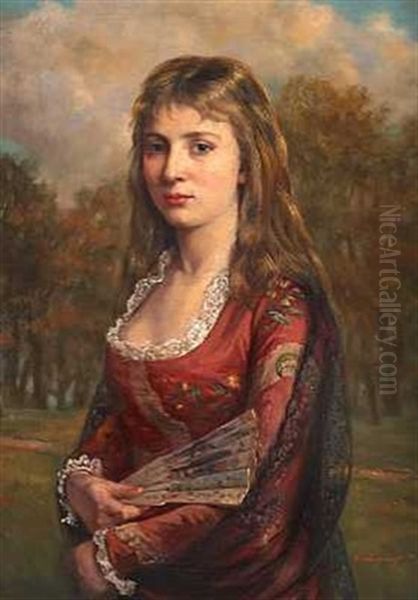 Portrait Of A Young Woman In Russian Dress - view 1