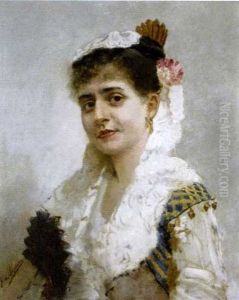 Portrait De Femme En Buste by Ernst Friederich von Liphart