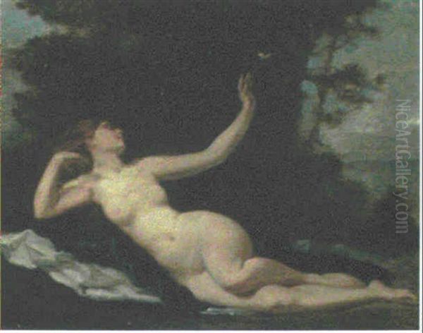 A Female Nude Reclining In A Landscape - view 1