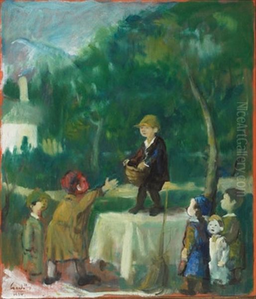 Children Playing (+ 2 Others, Pastel; 3 Works, 1 Larger) - view 1