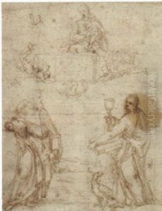 Die Madonna Erscheint Dem Heiligen Johannes Evangelist Und Einem Weiteren Heiligen by Filippino Lippi
