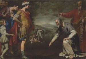 Consul Gaius Popillius Drawing A Circle Around King Antiochus Iv