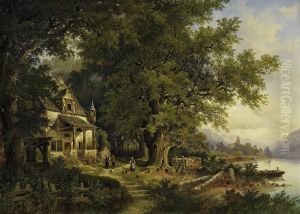 Tavern By The Moselkern by Hermann Bennekenstein