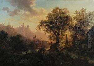 Pejzaz Romantyczny O Zachodzie Slonca by Hermann Bennekenstein