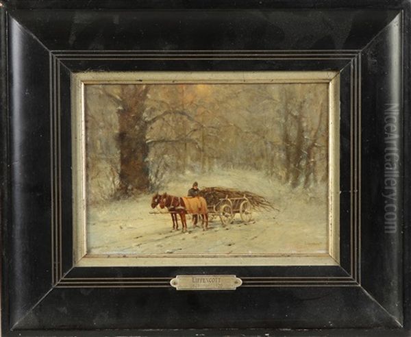 Wood Cart In Winter - view 1