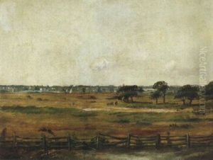 A Calf By A Tree by William Henry Lippincott