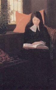 Girl Reading In A Window Seat by William Henry Lippincott