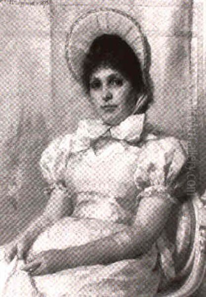 Portrait Of Woman In Pink Holding A Fan - view 1