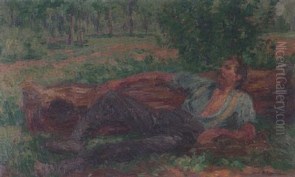 Ruhender Waldarbeiter - view 1