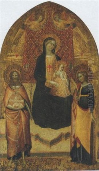 Madonna Con Bambino In Trono Con San Giovanni Battista, Santa Caterina D'alessandria E Due Angeli - view 1
