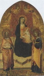 Madonna Con Bambino In Trono Con San Giovanni Battista, Santa Caterina D'alessandria E Due Angeli