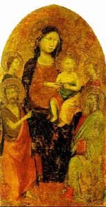 Virgin And Child With Saint John The Baptist And Another Saint And Two Angels by Lippo D`Andrea