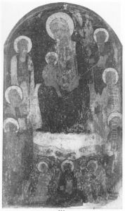 The Virgin And Child Enthroned With Saints Benedict, Mary Magdalene. Nicholas Of Tolentino... by Lippo D`Andrea