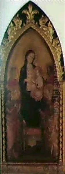 La Vierge Et L'enfent En Trone Entre Six Saints - view 1