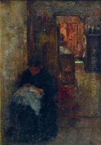 Woman Stitching