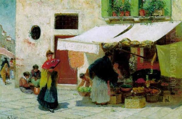 Blumenmarkt An Der Rialto Brucke In Venedig - view 1