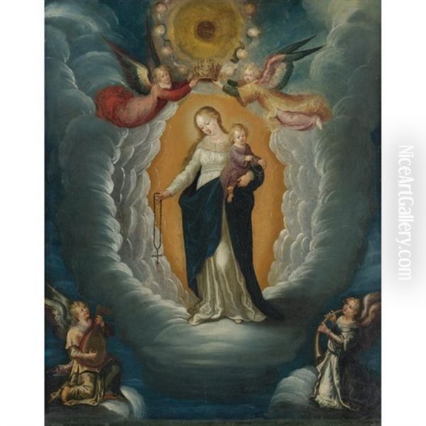 Madonna And Child Being Crowned By Angels - view 1