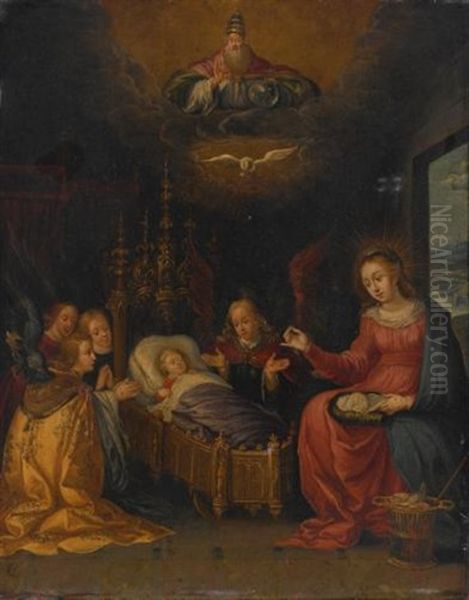 Madonna And Child With God The Father, The Holy Spirit, And Adoring Angels - view 1