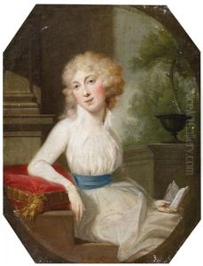 Portrats Junger Damen Vor Landschaft (4 Works) by Anna Dorothea Lisiewski