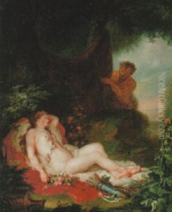 Dianas Nymf Overraskas Av Satyr by Anna Dorothea Lisiewski