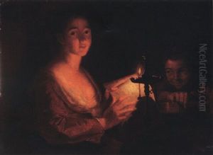 Music Lesson By Candlelight by Anna Dorothea Lisiewski