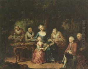 Die Kunstlerin Mit Ihrer Familie Im Garten Sitzend Die Kunstlerin Mit Ihrer Familie Im Garten Sitzend
