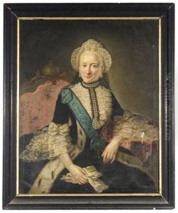 Portrait Of Princess Therese Nathalie Of Brunswick by Anna Rosina Lisiewski