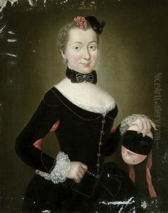 Bildnis Der Henriette Sophie Christine Von Luderitz, Geborene Von Rochow, Mit Venezianischer Karnevalsmaske by Christian Friedrich Reinhold Lisiewski