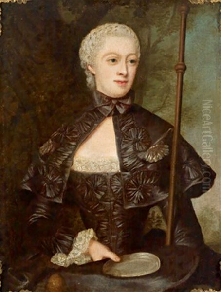 Bildnis Der Grafin Juliane Wilhelmine Von Bose, Geb. Grafin Zu Putbus, Als Pilgerin Mit Zinnteller - view 1
