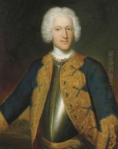 Portrait Of A Gentleman (prince D'anhalt?), Three-quarter-length, In Armor And A Blue Coat With Gold Embroidery