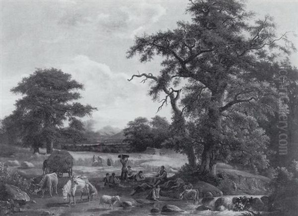 Travelers By A River - view 1