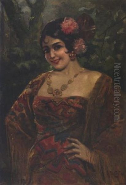 Portrait Of A Lady In Traditional Costume - view 1