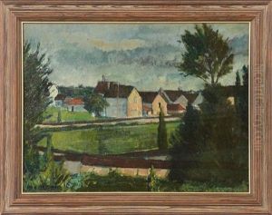 Landscape With A Village by Herrmann Lismann