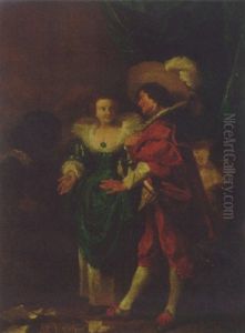 Elegant Figures With A Lute Player by Johann Liss
