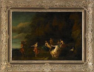 Pastoralt Landskap Med Figurscen