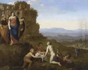 Die Auffindung Moses by Dirck Van Der Lisse