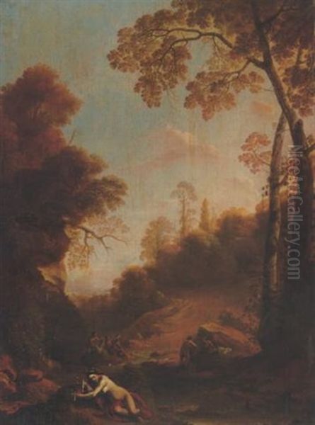 Schlafende Nymphe In Einer Sudlichen Landschaft - view 1