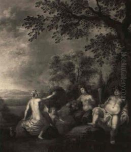 Venus, Bacchus And Ceres by Dirck Van Der Lisse