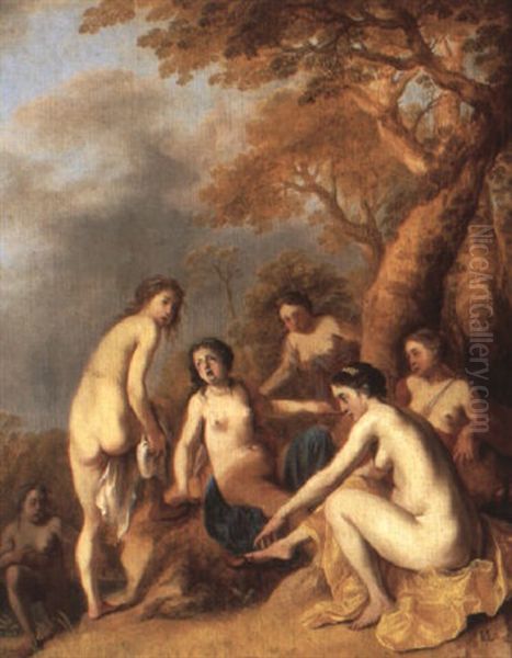 Nymphs Drying Themselves After Bathing - view 1