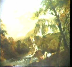 Paysage Aux Baigneuses Avec Les                             Cascades De Tivoli