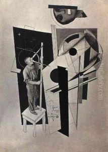 Vladimir Tatlin At Work, On The Monument Of The Third International by Eliezer Markowich Lissitzky
