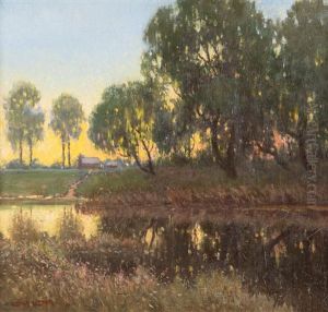 Twilight River Scene by William Lister-Lister