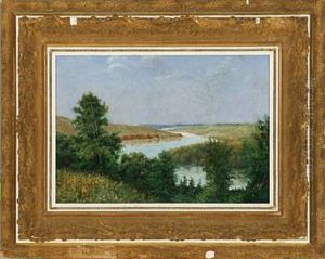 Southern Russian Landscape With A Stream In The Steppe