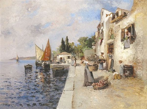 Barges On A Canal - view 1