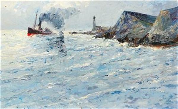 A Steamboat In A Landscape With Lighthouse - view 1