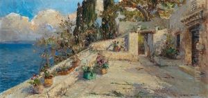 View From A Terrace by Leontine (Lea) von Littrow