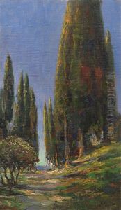 Cypresses Near Ragusa by Leontine (Lea) von Littrow