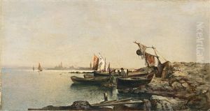 Fischerboote In Der Lagune Von Venedig by Leontine (Lea) von Littrow
